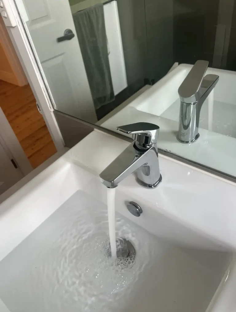Repaired basin mixer tap running into a vanity basin – Leopold plumber