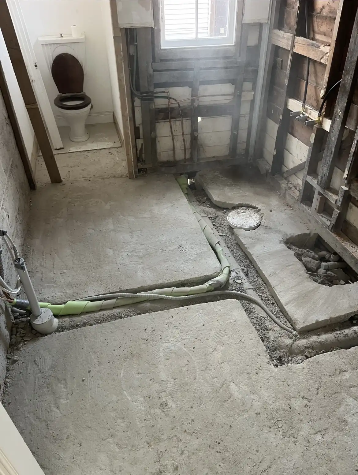 Bathroom renovation plumbing rough-in – Leopold plumber