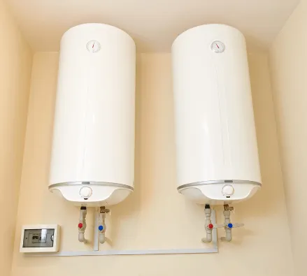 Two electric storage tank water heaters